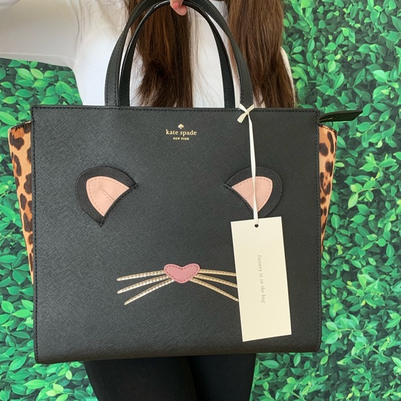 Kate Spade Run Wild Leopard Hayden Black Satchel - Picture 7 of 8